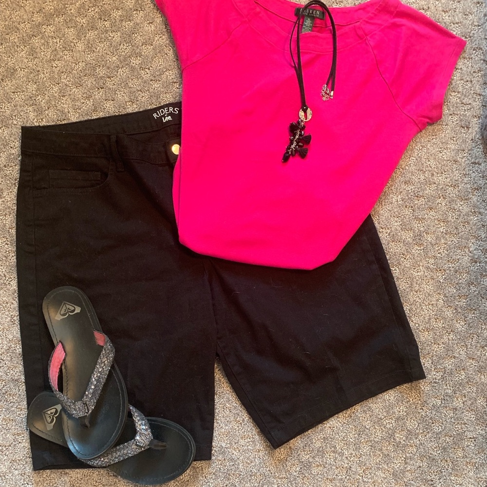 🛑Lee Riders MidRise Bermuda Shirts Black 14